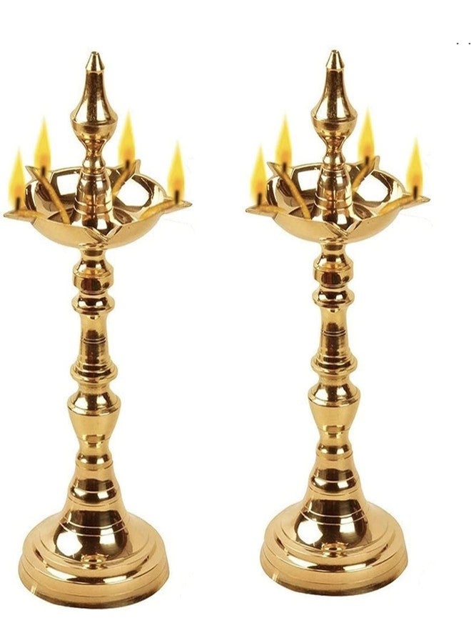 Brass Gallery معرض النحاس النحاسي ديوالي بوجا زيت ديا كاشي سامايي للجوفت والبوجا (الارتفاع 11 بوصة، كاشي سامايي) - Image 1